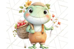 Whimsical Frog Clip Art PNG for Cozy Cottagecore Prints Product Image 4