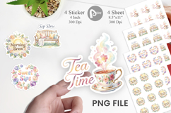 Cozy Garden Tea Quotes Sticker Product Image 1