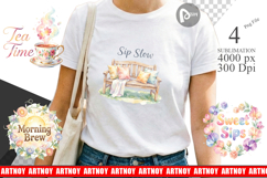 Cozy Garden Tea Quotes Sublimation Product Image 1
