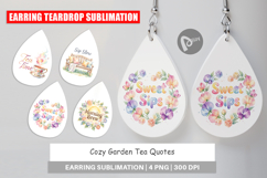 Cozy Garden Tea Quotes Earring Product Image 1