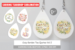 Cozy Garden Tea Quotes Earring Product Image 1