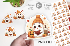 Cozy Reading Ghost Sticker Product Image 1