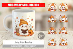 Cozy Reading Ghost Mug Wrap Product Image 1