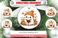 Cozy Reading Ghost Ornament Product Image 1