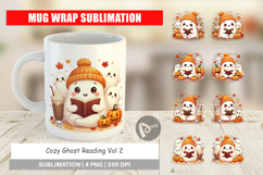 Cozy Reading Ghost Mug Wrap Product Image 1