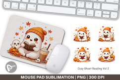 Cozy Reading Ghost Mouse Pad Product Image 1