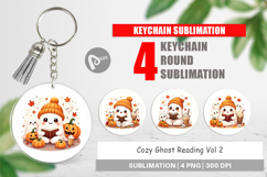 Cozy Reading Ghost Keychain Product Image 1