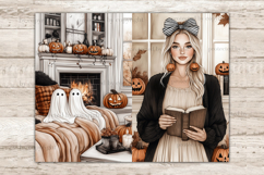 GlamArtZhanna, Cozy Halloween Junk Journal Pages, Witch Junk Journal Paper, Neutral Halloween Digital Collage Sheet, Beige Halloween Scrapbook Kit, Girl With Pumpkin Junk Journal Kit, Cozy Halloween Home Journal Card, Creepy Journaling Pages, Cute Hallowe