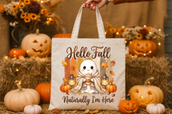 Cozy Hello Fall Ghost PNG Product Image 2