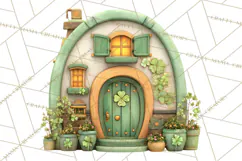 St Patrick’s Day Storybook Town Clipart Irish Village PNG Product Image 2