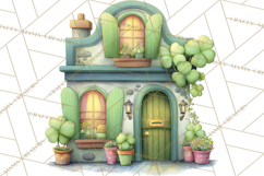St Patrick’s Day Storybook Town Clipart Irish Village PNG Product Image 4