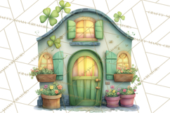 St Patrick’s Day Storybook Town Clipart Irish Village PNG Product Image 5