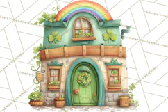 St Patrick’s Day Storybook Town Clipart Irish Village PNG Product Image 5