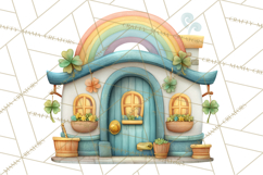 St Patrick’s Day Storybook Town Clipart Irish Village PNG Product Image 2