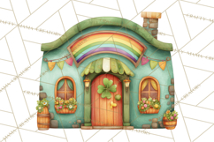 St Patrick’s Day Storybook Town Clipart Irish Village PNG Product Image 3