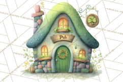 St Patrick’s Day Storybook Town Clipart Irish Village PNG Product Image 2