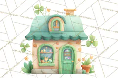 St Patrick’s Day Storybook Town Clipart Irish Village PNG Product Image 5