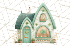 St Patrick’s Day Storybook Town Clipart Irish Village PNG Product Image 3