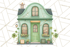St Patrick’s Day Storybook Town Clipart Irish Village PNG Product Image 4