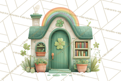 St Patrick’s Day Storybook Town Clipart Irish Village PNG Product Image 5