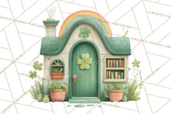 St Patrick’s Day Storybook Town Clipart Irish Village PNG Product Image 5