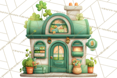 St Patrick’s Day Storybook Town Clipart Irish Village PNG Product Image 3