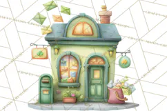 St Patrick’s Day Storybook Town Clipart Irish Village PNG Product Image 5