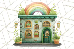 St Patrick’s Day Storybook Town Clipart Irish Village PNG Product Image 4