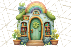 St Patrick’s Day Storybook Town Clipart Irish Village PNG Product Image 3
