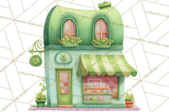 St Patrick’s Day Storybook Town Clipart Irish Village PNG Product Image 4