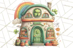 St Patrick’s Day Storybook Town Clipart Irish Village PNG Product Image 4