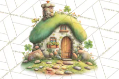 St Patrick’s Day Storybook Town Clipart Irish Village PNG Product Image 3