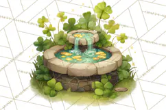 St Patrick’s Day Storybook Town Clipart Irish Village PNG Product Image 3