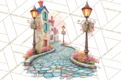 St Patrick’s Day Storybook Town Clipart Irish Village PNG Product Image 3