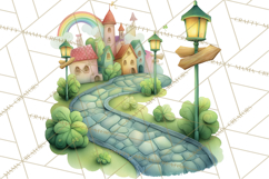 St Patrick’s Day Storybook Town Clipart Irish Village PNG Product Image 4