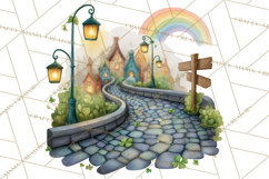St Patrick’s Day Storybook Town Clipart Irish Village PNG Product Image 5