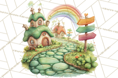 St Patrick’s Day Storybook Town Clipart Irish Village PNG Product Image 3