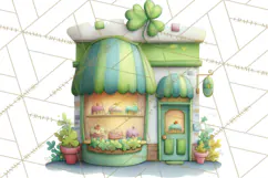 St Patrick’s Day Storybook Town Clipart Irish Village PNG Product Image 2