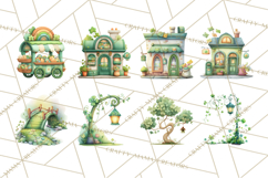 St Patrick’s Day Storybook Town Clipart Irish Village PNG Product Image 2