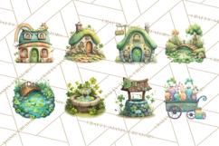 St Patrick’s Day Storybook Town Clipart Irish Village PNG Product Image 7