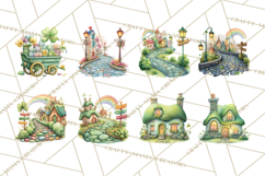 St Patrick’s Day Storybook Town Clipart Irish Village PNG Product Image 4
