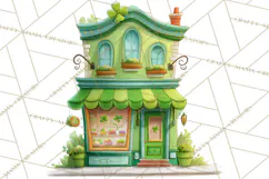 St Patrick’s Day Storybook Town Clipart Irish Village PNG Product Image 3
