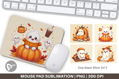 Kawaii Cozy Ghost Mouse Pad Product Image 1