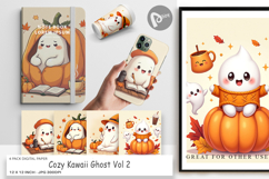 Kawaii Cozy Ghost Digital Paper Product Image 1