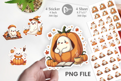 Kawaii Cozy Ghost Sticker Product Image 1