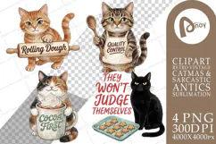 Cozy Kitchen Cookie Supervisor Cats Sublimation Product Image 1