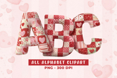 Cozy Latch Hook Yarn Valentine Alphabet Clipart PNG