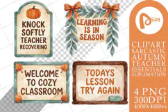 Cozy Leafy Lessons Classroom Decor Sublimation Product Image 1