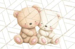 Cozy Woodland Love Bears Clipart, Baby Forest Animals Png Product Image 2