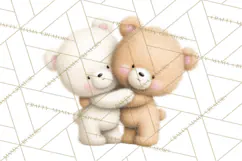 Cozy Woodland Love Bears Clipart, Baby Forest Animals Png Product Image 5